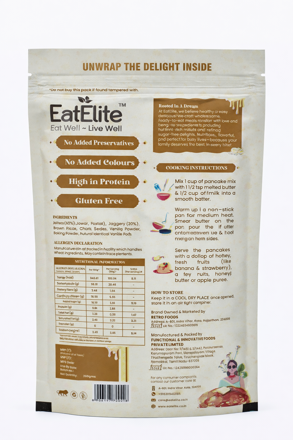 Vanilla Pancake Mix 200g