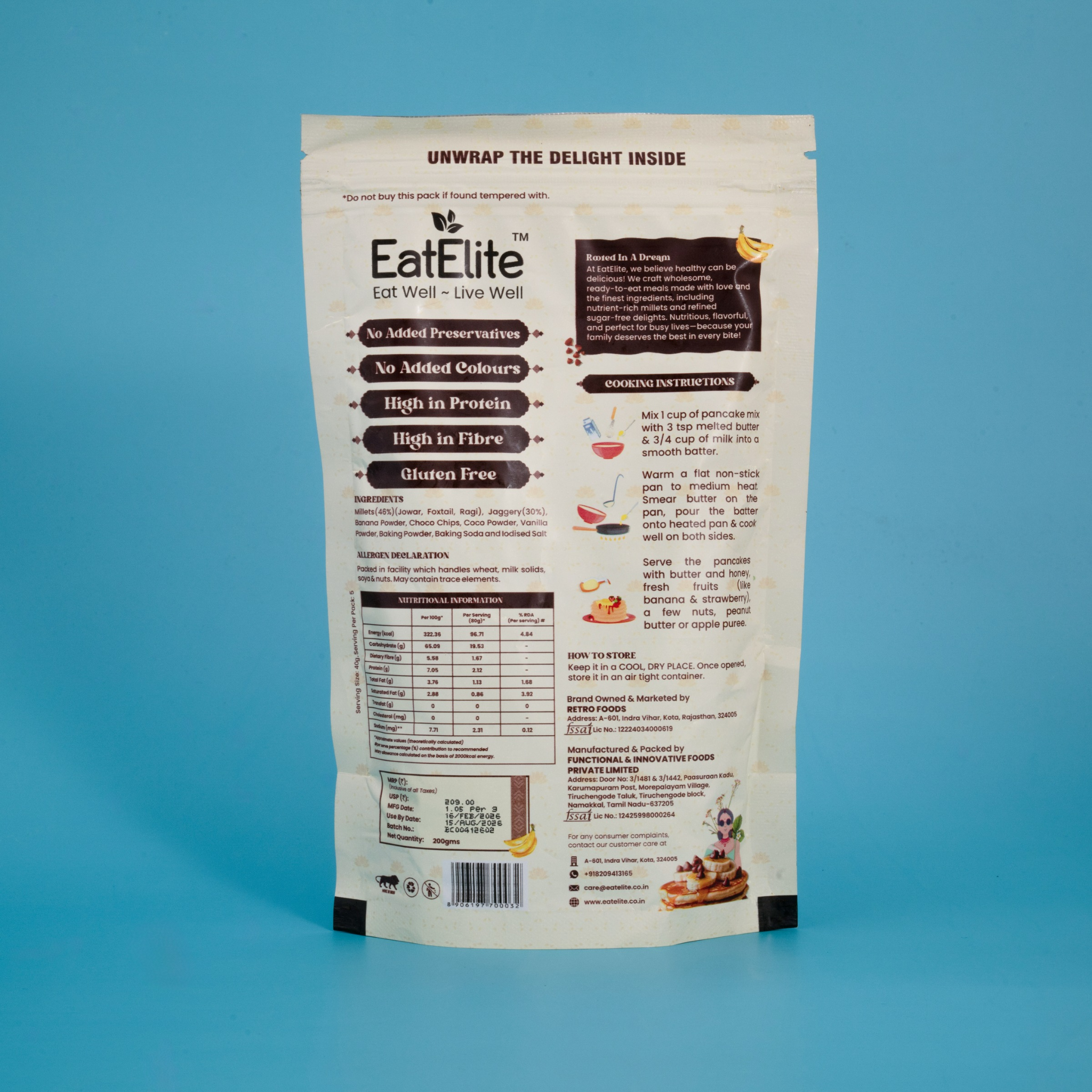 Banana Choco Chip Pancake Mix 200g