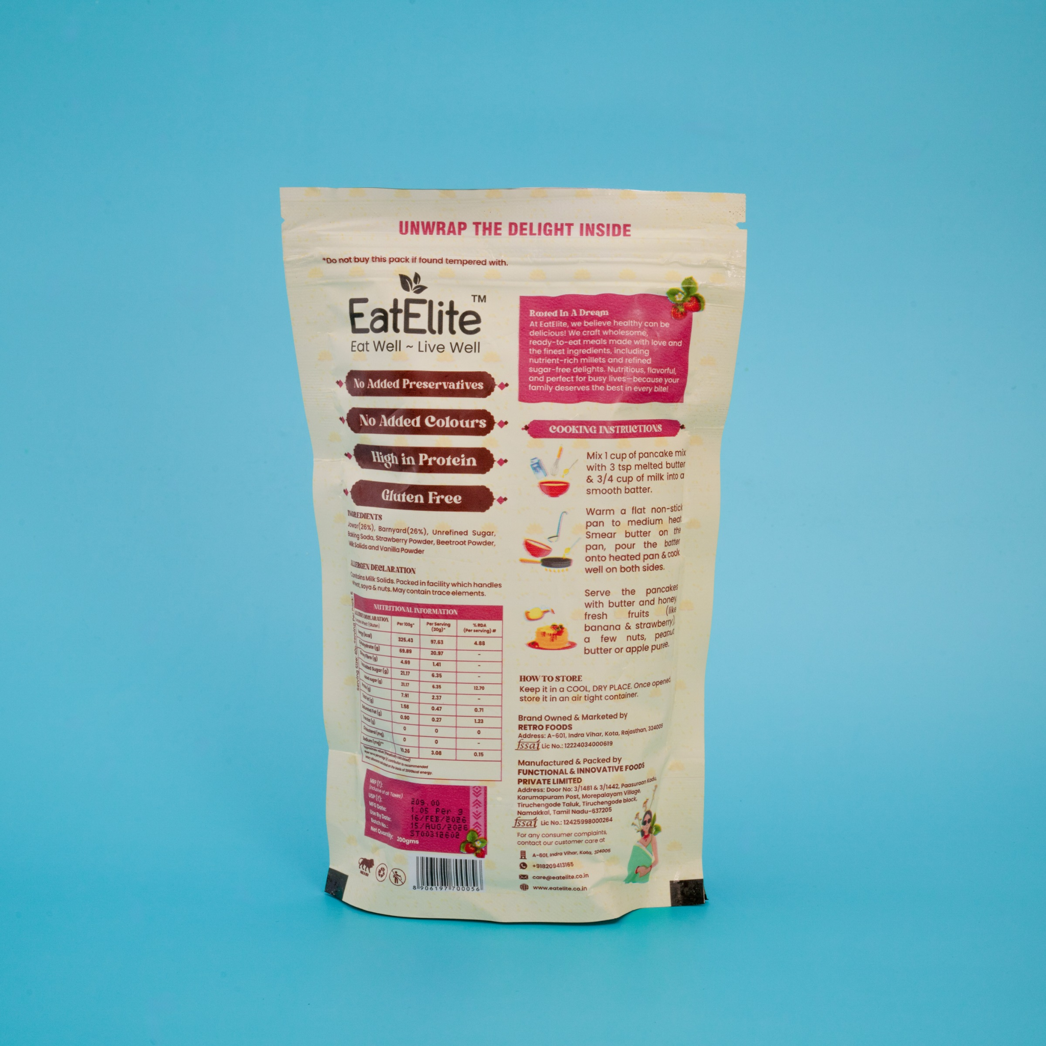 Strawberry Pancake Mix 200g