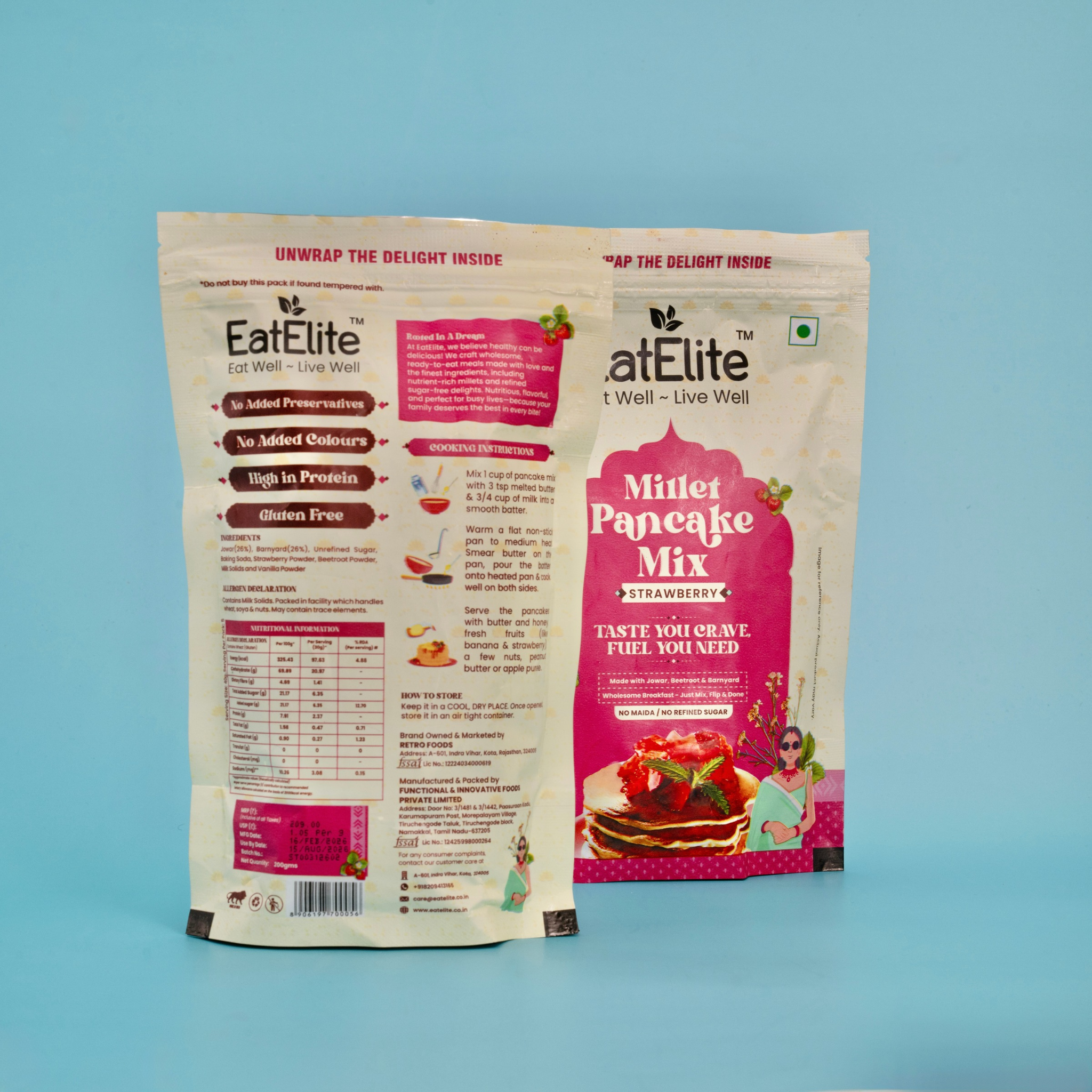Strawberry Pancake Mix 200g