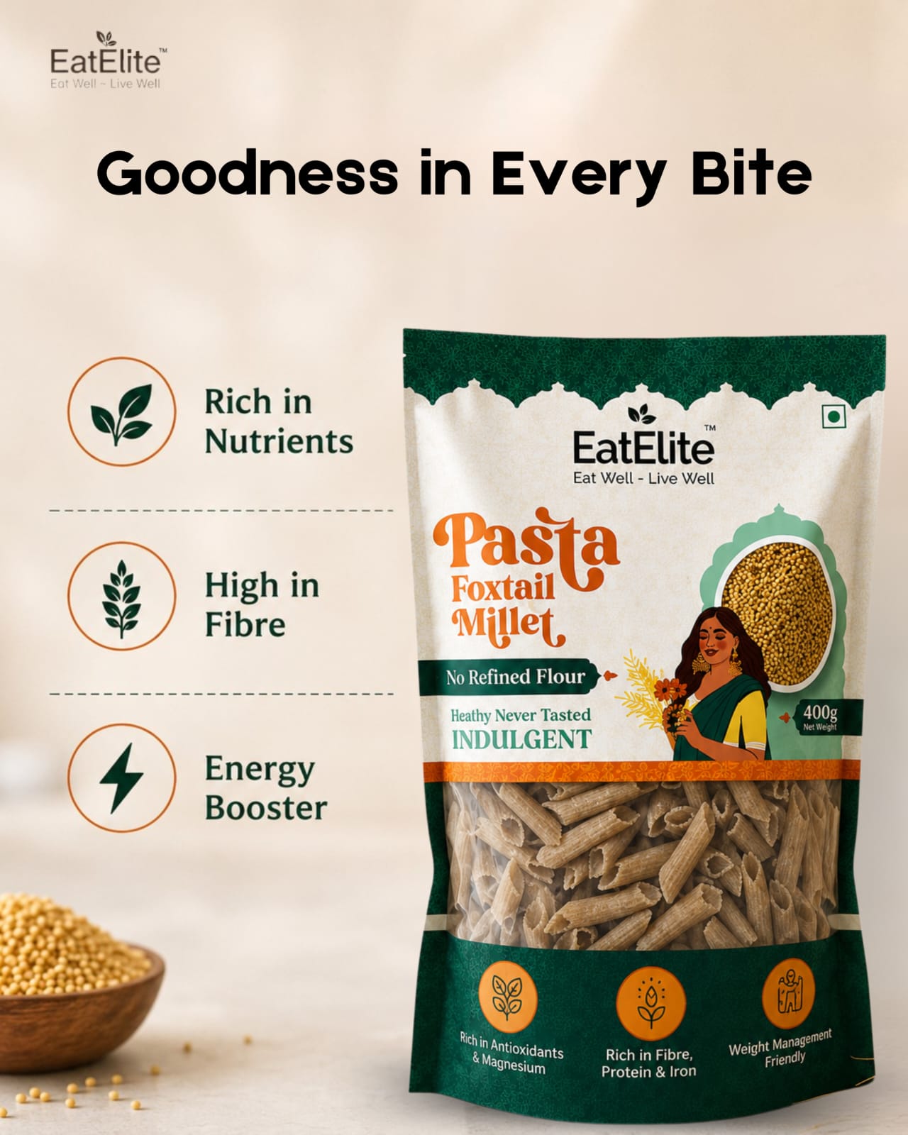 Foxtail Millet Pasta 400g