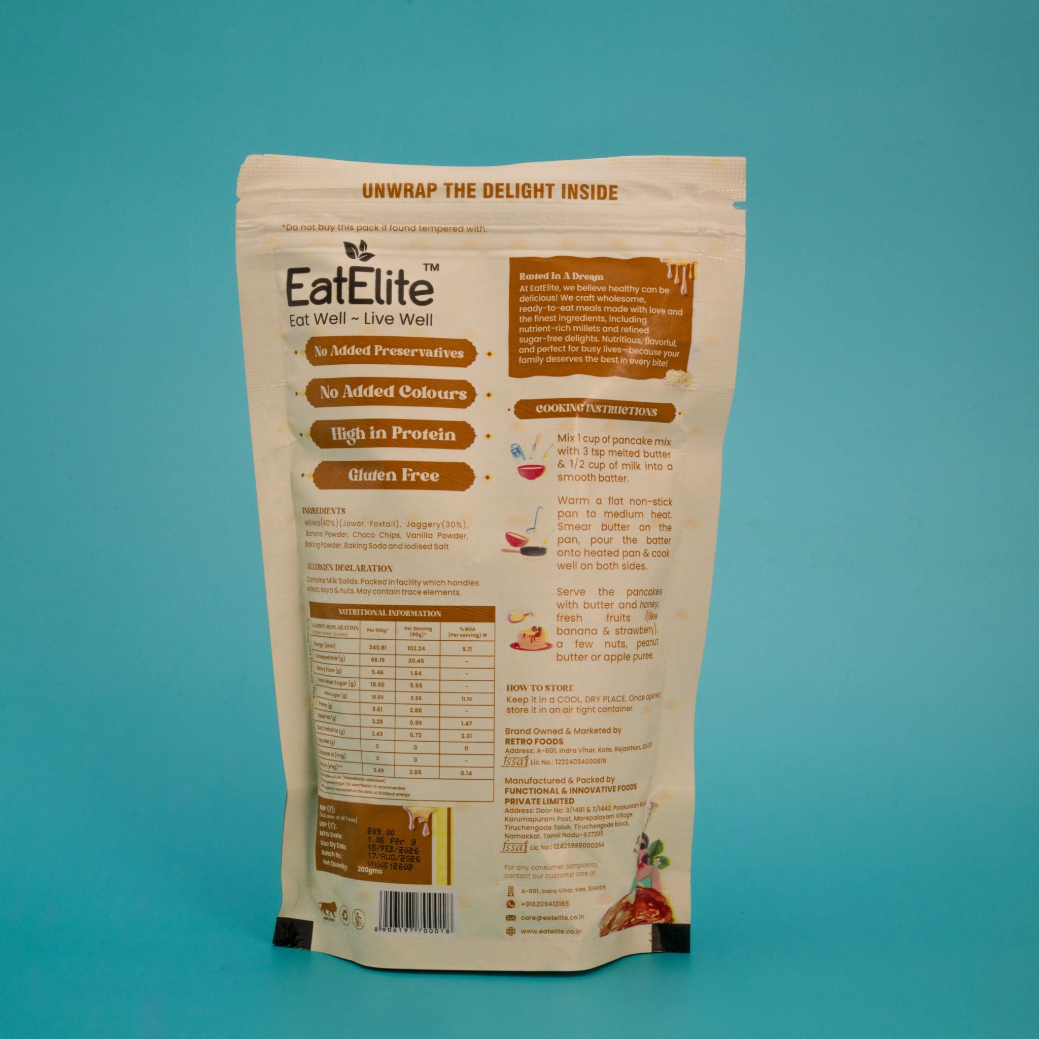 Vanilla Pancake Mix 200g